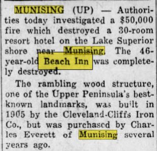 Beach Inn - Deb 1951 Article On Fire